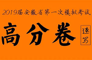 2019届安徽省模拟联考速写高分卷