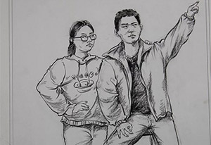 2020届河北省第二次美术模拟考试速写高分试卷