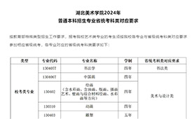 湖北美术学院2024年本科招生专业
