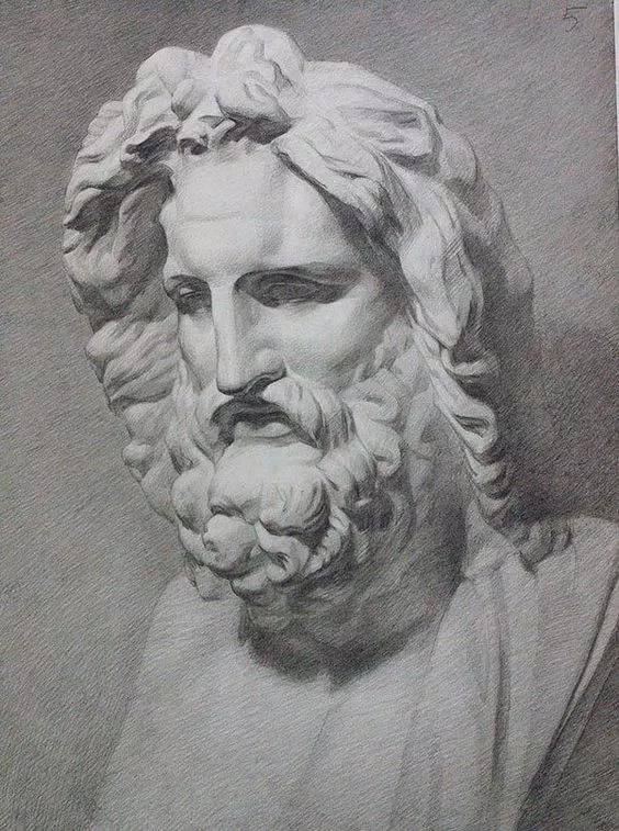 郑州画室哪家好?素描石膏的头和胡子 郑州画室哪家好?素描石膏的头和胡子