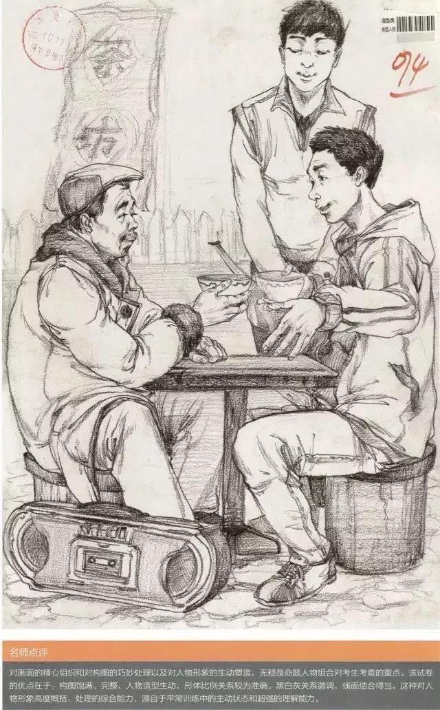 郑州画室_四川美术学院速写高分卷讲解 郑州画室_四川美术学院速写高分卷讲解