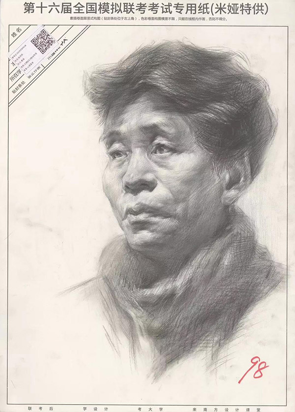杭州万人模考高分素描卷