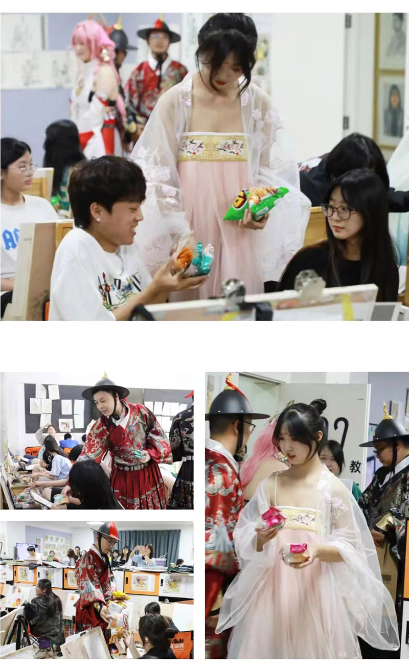 同学们穿汉服为大家送祝愿