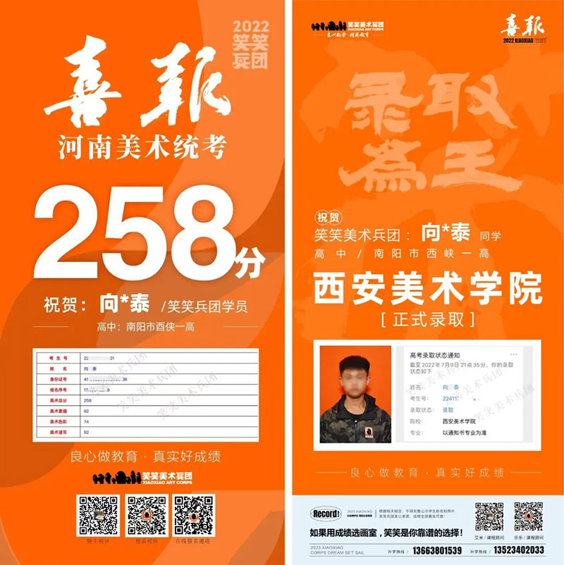 向光泰-河南省美术统考258分